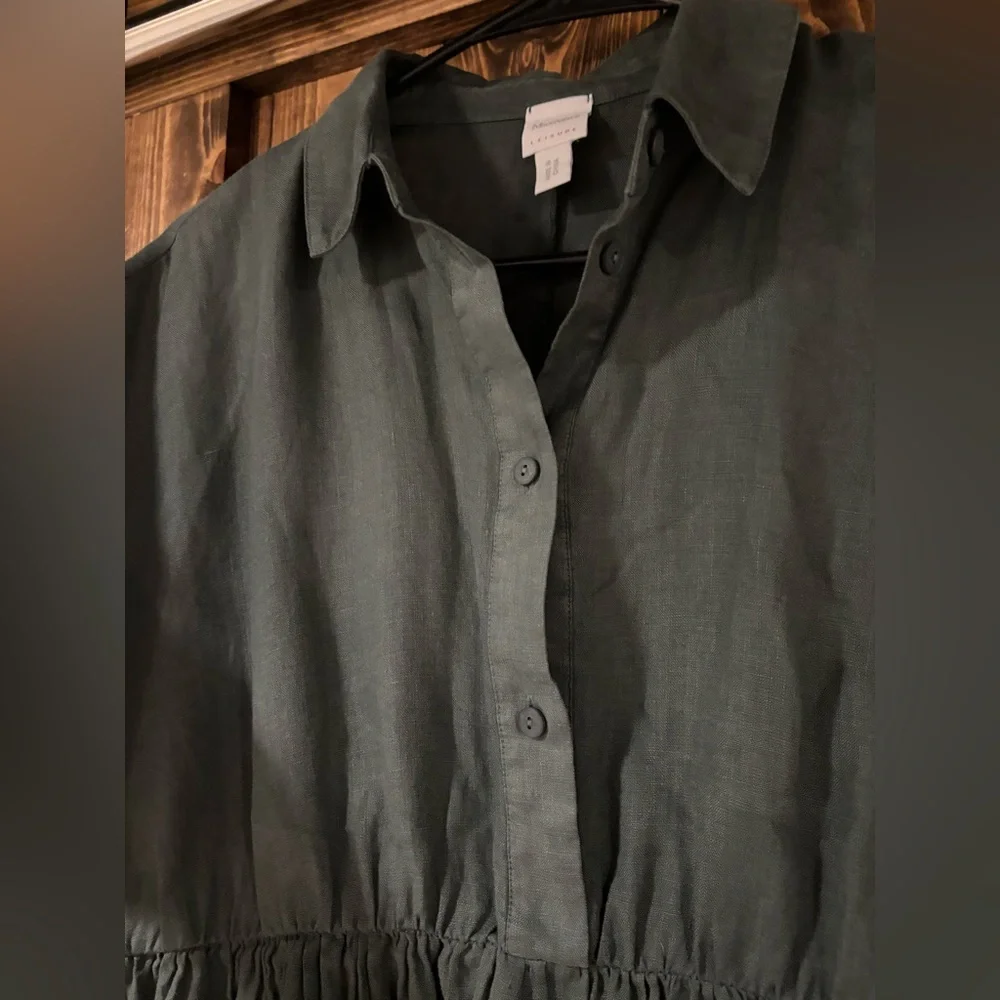 MaxMara Leisure Linen Blend Babydoll Style Dress Large - Picture 2 of 8